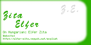 zita elfer business card